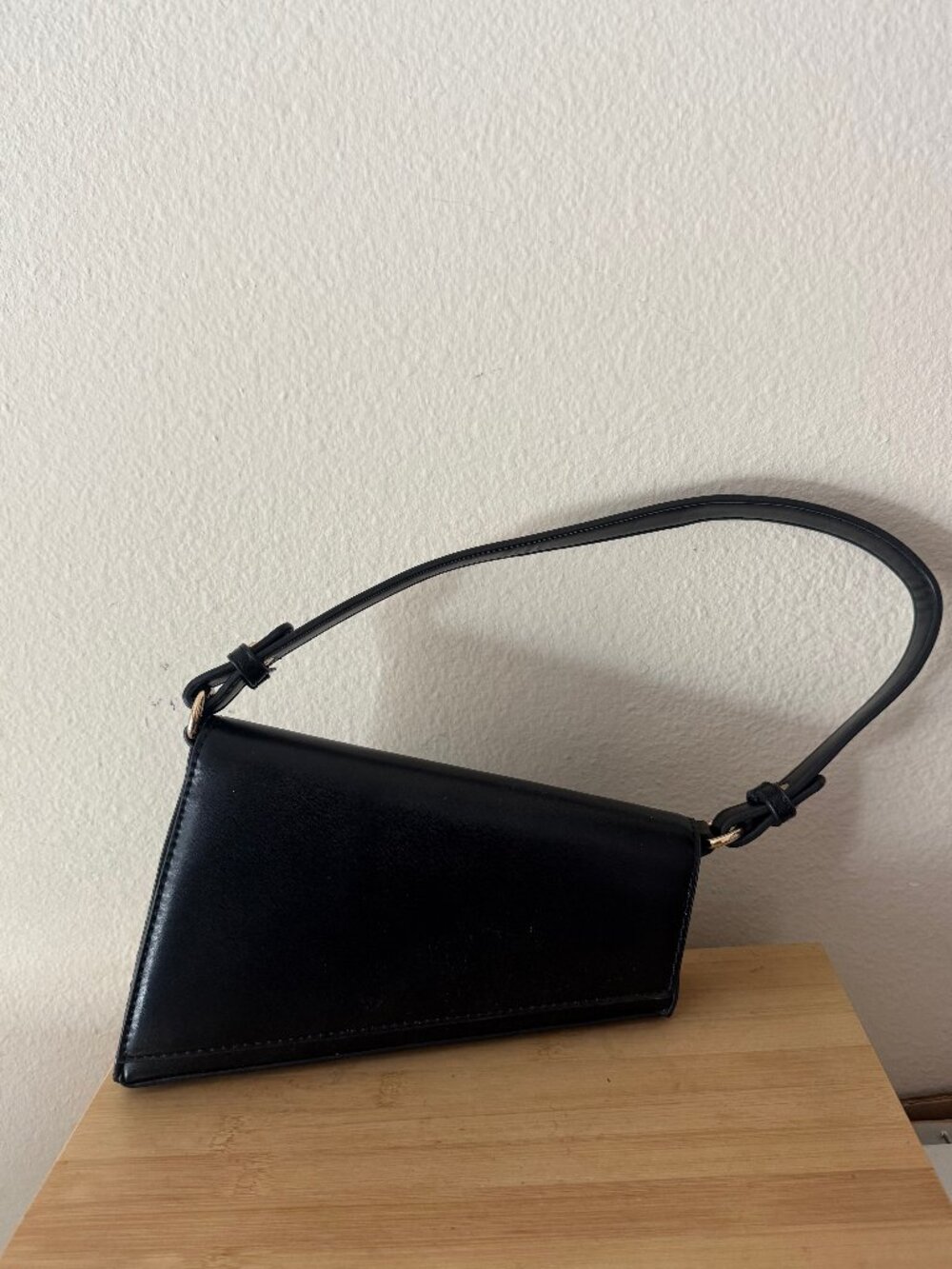 Madison West Mini Asymmetrical Shoulder Purse, Black Bag